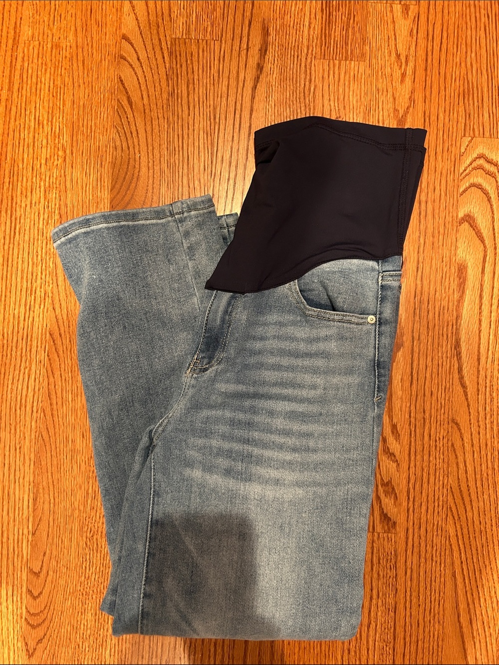 Maternity Jeans with Black Stretch Waistband